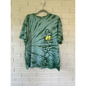 Hololive Tie Dye Thorn Graphic Tee XXL Green Grunge Skater Streetwear